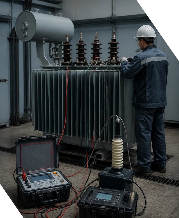 Испытание силовых трансформаторов в Губкине на объекте